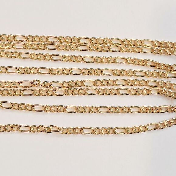 Men's 18kt Gold Plated 24" figaro link chain - Picture 2 of 3